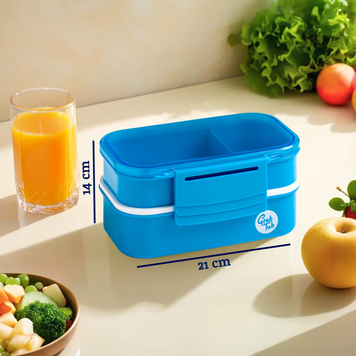 Blue 2 Tier Lunch Box