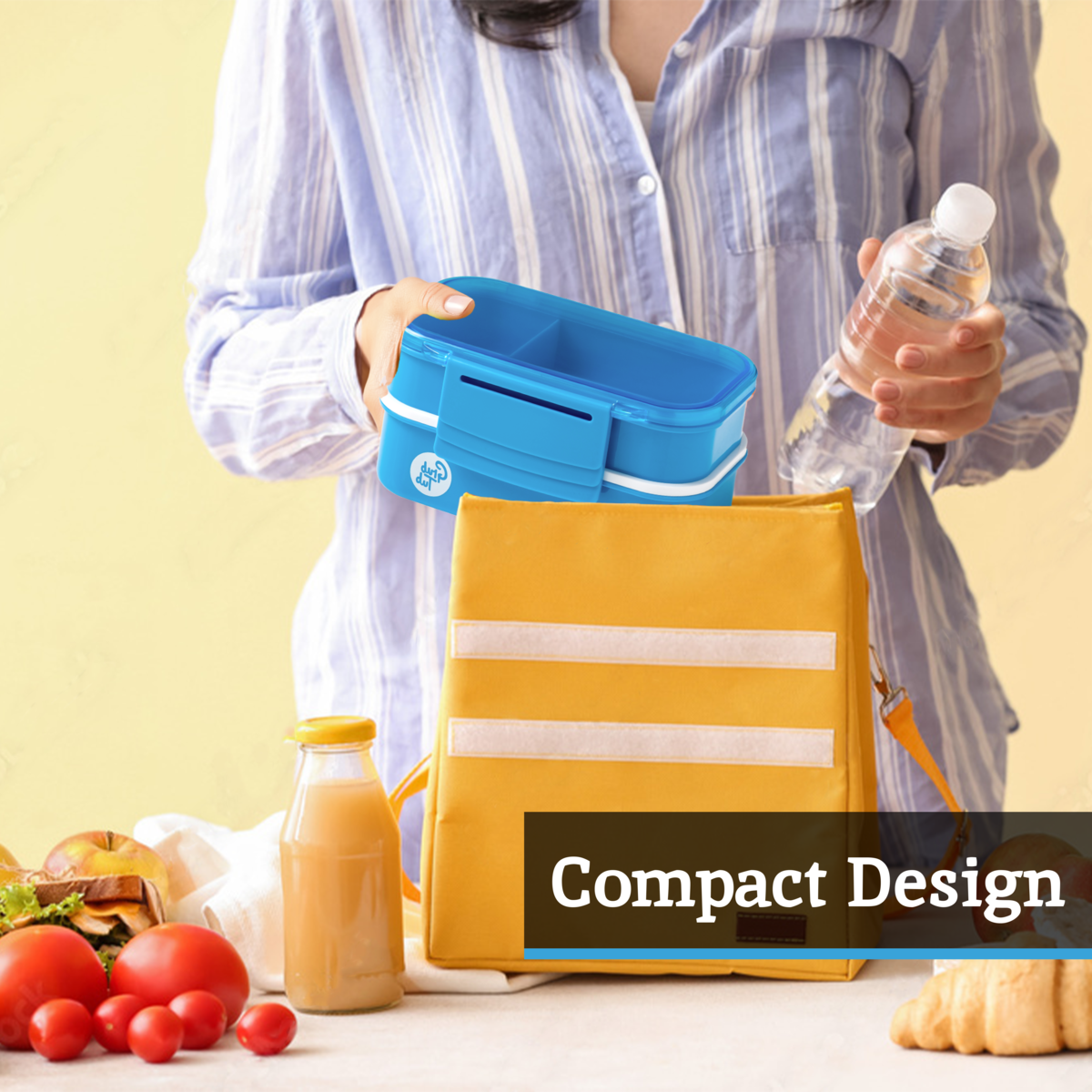 Blue 2 Tier Lunch Box