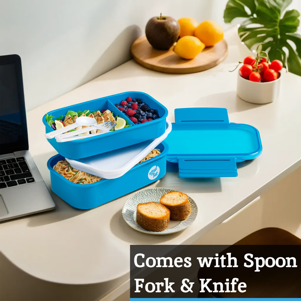 Blue 2 Tier Lunch Box