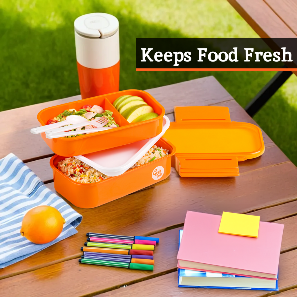 Orange 2 Tier Lunch Box