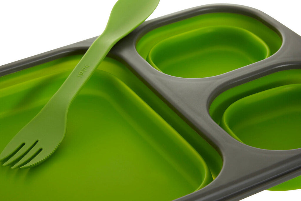 Green Collapsible Lunch Box with Spork