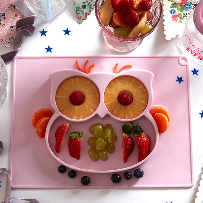 Pastel Pink Owl Food Plate