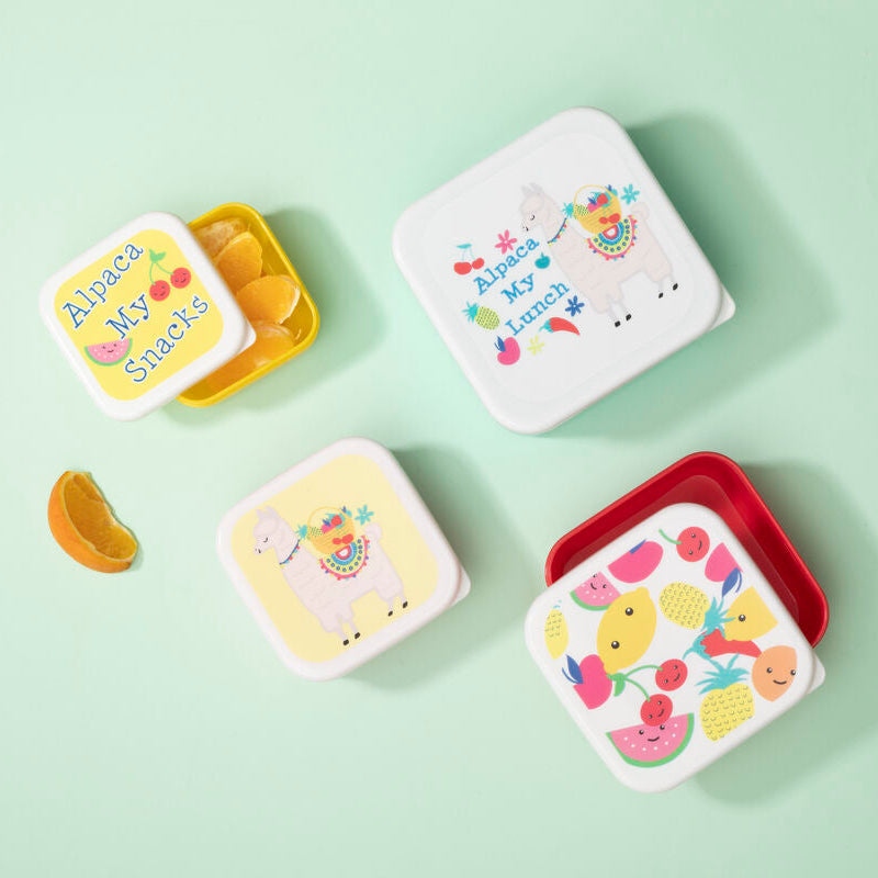 Set of 4 Fruity Alpaca Lunch Box