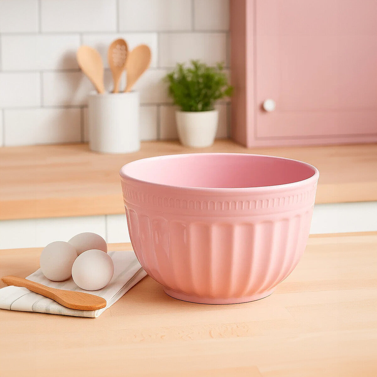 Pink Melamine Medium Mixing Bowl