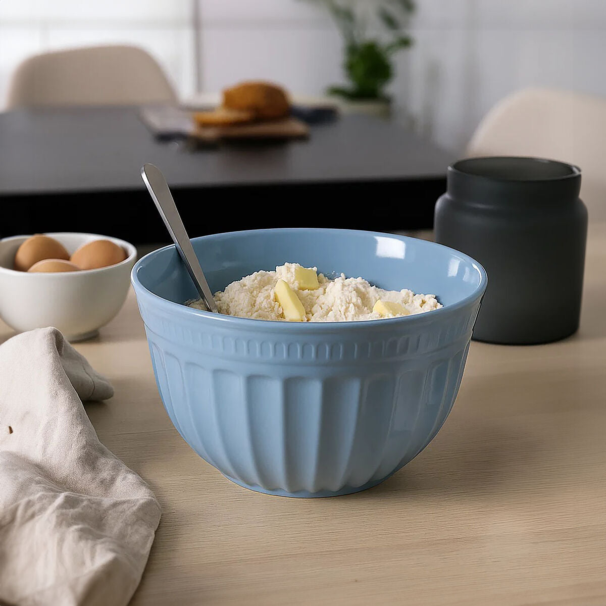 Blue Melamine Large Mixing Bowl