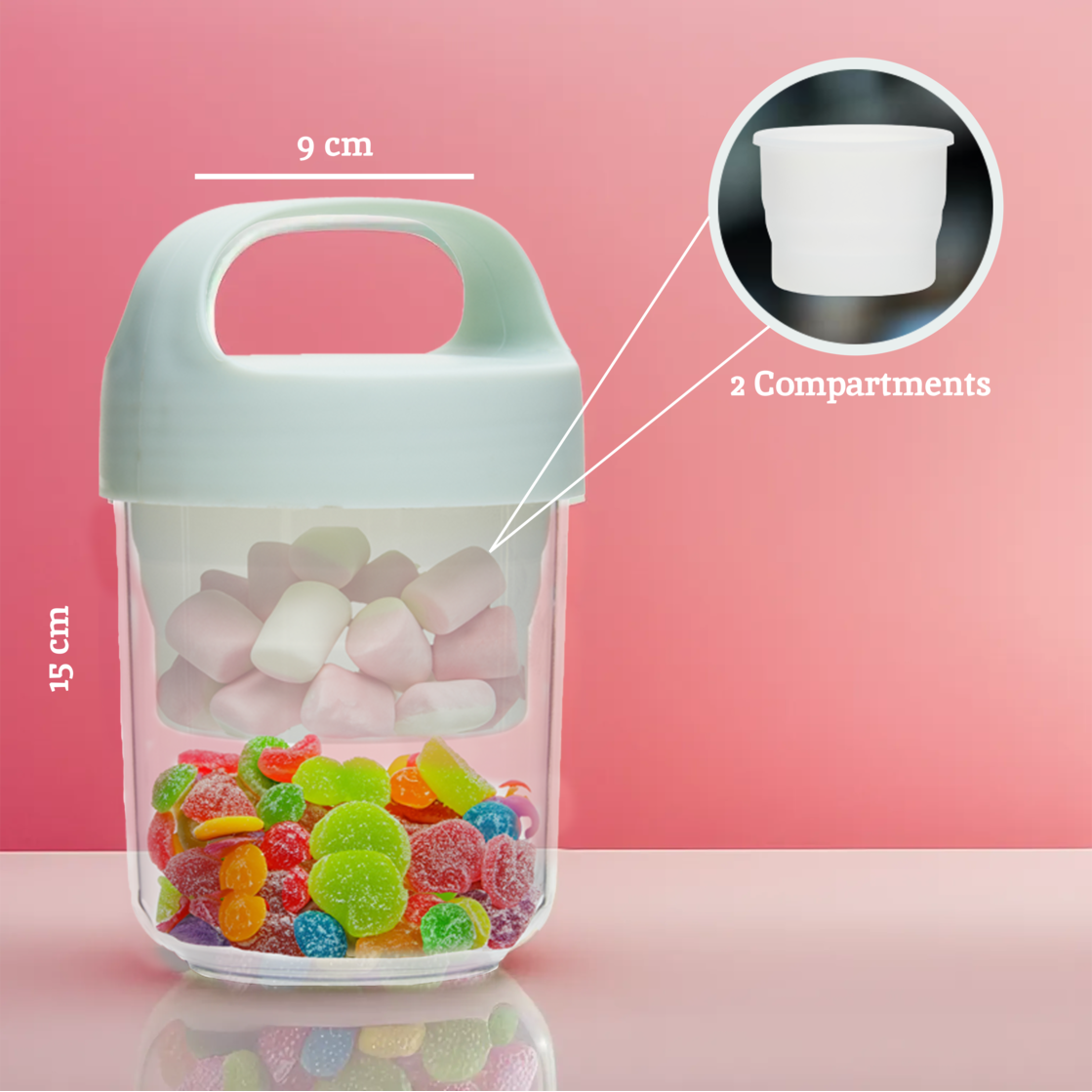 2 Compartment Snack Pot