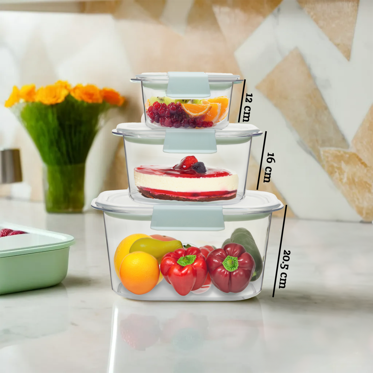 Set of 3 Food Storage Containers