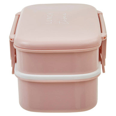 Light Pink Lunch Box with Cutlery