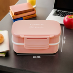 Light Pink Lunch Box with Cutlery
