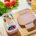 Light Pink Lunch Box with Cutlery