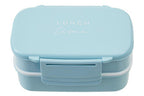Light Blue Lunch Box with Cutlery