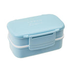 Light Blue Lunch Box with Cutlery