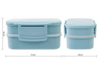 Light Blue Lunch Box with Cutlery