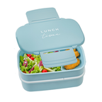 Light Blue Lunch Box with Cutlery
