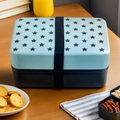 Light Blue Star Lunch Box with Cutlery
