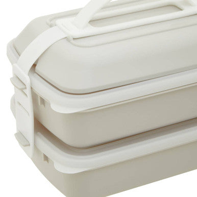 Warm Grey and White Lunch Box
