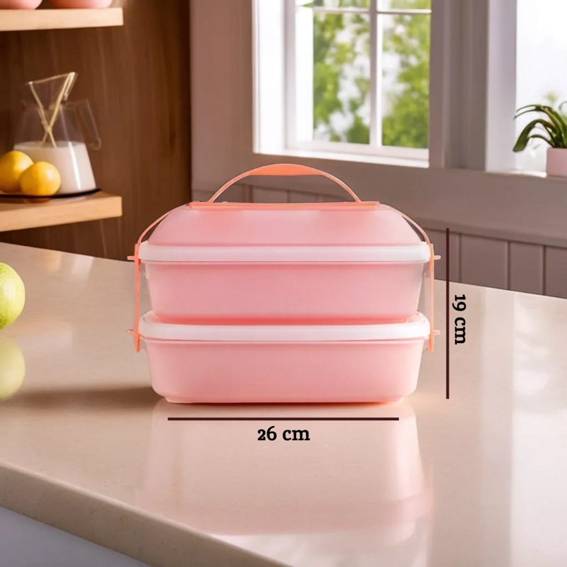 Pink Lunch Box with Cutlery