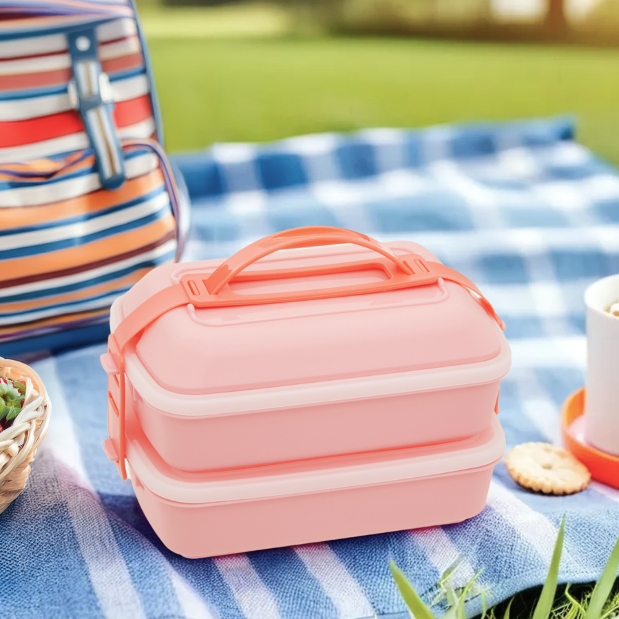 Pink Lunch Box with Cutlery
