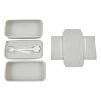 Grey Lunch Box with Cutlery