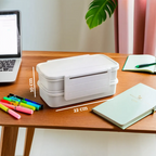 Grey Lunch Box with Cutlery