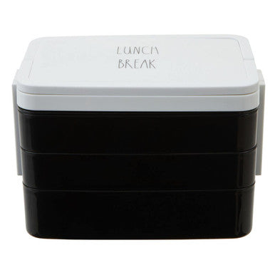 Black Lunch Box with Cutlery