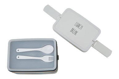 Black Lunch Box with Cutlery