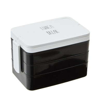 Black Lunch Box with Cutlery