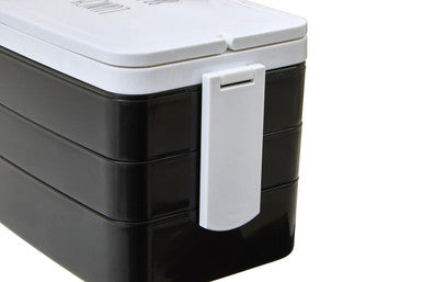 Black Lunch Box with Cutlery
