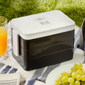 Black Lunch Box with Cutlery