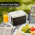 Black Lunch Box with Cutlery