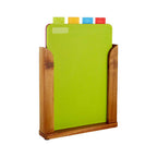 Set of 4 Colourful Chopping Boards with Stand
