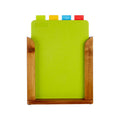 Set of 4 Colourful Chopping Boards with Stand