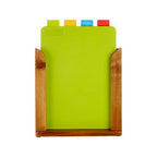 Set of 4 Colourful Chopping Boards with Stand