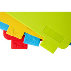 Set of 4 Colourful Chopping Boards with Stand