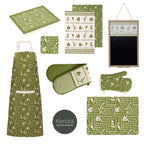Green Herb Print Cushioned Lap Tray