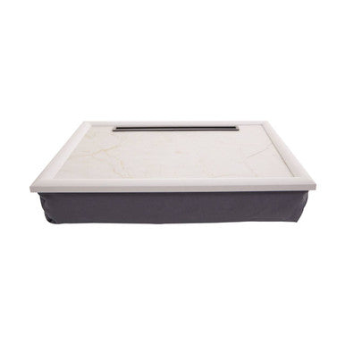 Ecru Marble Lap Tray with iPad Holder