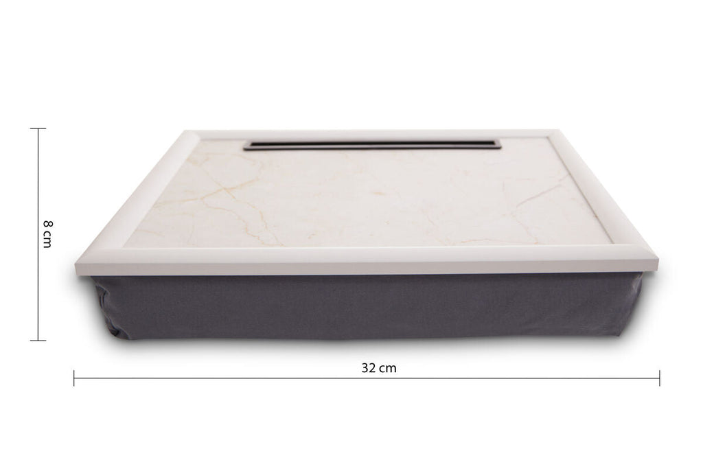 Ecru Marble Lap Tray with iPad Holder