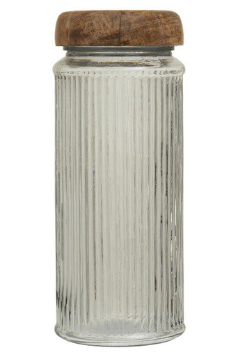 Glass Storage Jar with Mango Wood Lid 2400ml