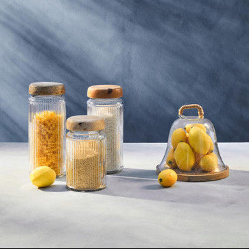 Glass Storage Jar with Mango Wood Lid 2400ml