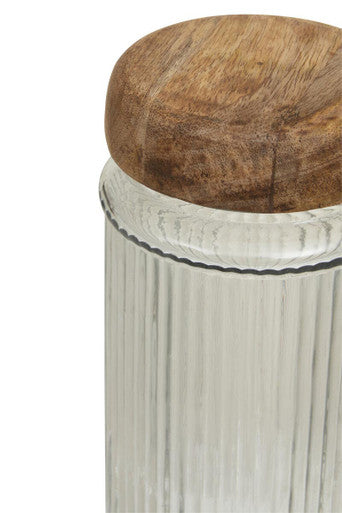 Glass Storage Jar with Mango Wood Lid 2400ml
