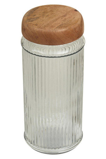 Glass Storage Jar with Mango Wood Lid 2000ml