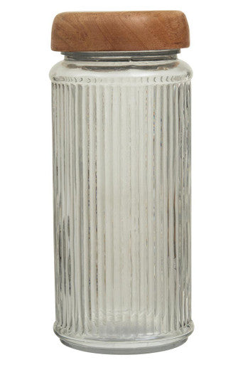 Glass Storage Jar with Mango Wood Lid 2000ml