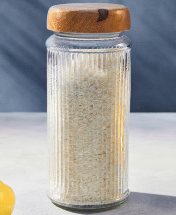 Glass Storage Jar with Mango Wood Lid 2000ml