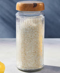 Glass Storage Jar with Mango Wood Lid 2000ml