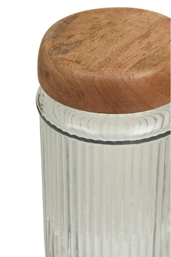 Glass Storage Jar with Mango Wood Lid 2000ml