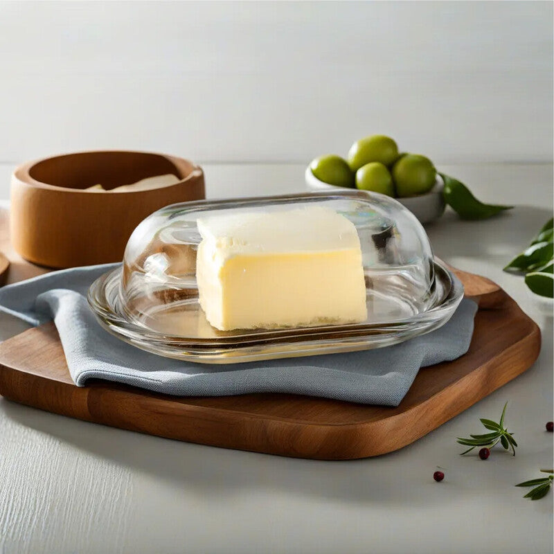 Clear Glass Butter Dish