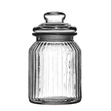 Ribbed Glass Storage Jar 1000ml
