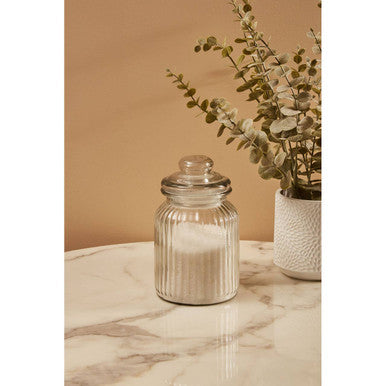Ribbed Glass Storage Jar 1000ml