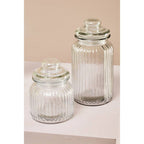 Ribbed Glass Storage Jar 1300ml