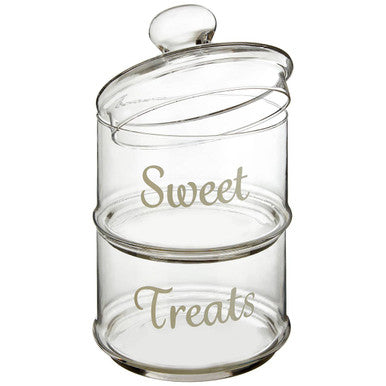 Stackable 2 Tier Glass Storage Jar